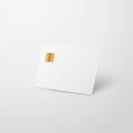 Realistic blank plastic credit card. Bank card with chip. Shopping discount plastic card. Template white card for Royalty Free Stock Photo