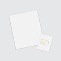 Realistic blank sim cards in minimalistic style on white background. SIM card. Easy to change color mock up vector template Royalty Free Stock Photo