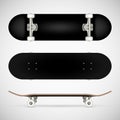 Realistic blank skateboard template - black Royalty Free Stock Photo