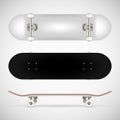 Realistic blank skateboard template - white