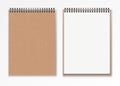 Realistic Blank vertical closed realistic spiral notepad mockup set .