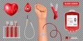 Realistic Blood Donation Set Royalty Free Stock Photo