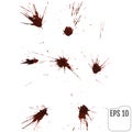 Realistic blood drips. Splash and spray of blood. Vector Royalty Free Stock Photo