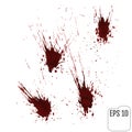 Realistic blood drips. Splash and spray of blood. Vector Royalty Free Stock Photo