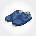 Realistic blue baby shoes for a boy