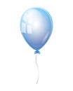 Realistic blue balloon vector illustration isolated on white background. Royalty Free Stock Photo