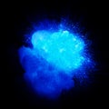 Realistic blue explosion with sparks and smoke