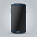 Realistic blue mobile phone. Illustration image Royalty Free Stock Photo