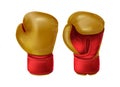 Realistic blue pair of leather boxing gloves Royalty Free Stock Photo