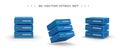 Realistic blue server in different positions with shadows. Data center Royalty Free Stock Photo