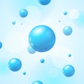 Realistic Blue Sphere or Bubble Elements Pattern Background. Vector Royalty Free Stock Photo