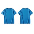 Realistic blue t shirt mockup front and back view isolated for design projects on transparent background Royalty Free Stock Photo