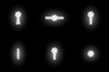 Realistic blurred dark keyhole design element set