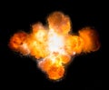 Realistic bomb explosion busting Royalty Free Stock Photo