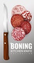 Realistic Boning Knife Concept Royalty Free Stock Photo