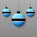 Realistic Botswana Flag with flying light balloons Royalty Free Stock Photo