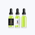 Realistic bottle mock up with taste pineapple for an electronic cigarette. Dropper bottle with design white or black