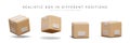 Realistic box without marking, mockup. 3D package in different positions Royalty Free Stock Photo