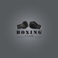 Realistic boxing gloves. Logo for the boxing club.