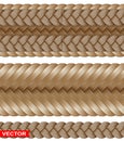 Realistic braided wooden wicker seamless texture