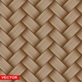 Realistic braided wooden wicker seamless texture