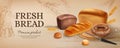 Realistic Bread Ads Horizontal Poster