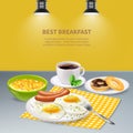 Realistic Breakfast Background