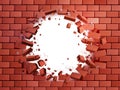 Realistic Brick Wall Hole