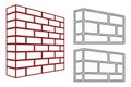 Brick Wall Masonry Illustration. Brick Wall Exterior Texture Design Royalty Free Stock Photo