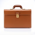 Realistic Brown Briefcase With Brass Handles: Political And Social Commentary