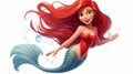 Realistic Brushwork Cartoon Princess Ariel Wallpaper