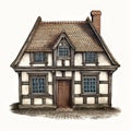 Realistic Brushwork: A 17th Century House Illustration In Detailed Comic Book Art