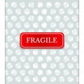 Realistic bubble wrap texture background with red fragile sticker