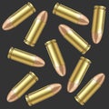 Realistic Bullet Pattern Background. Vector