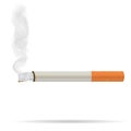 Realistic burning cigarette. Royalty Free Stock Photo