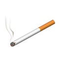 Realistic burning cigarette. Illustration on white background