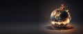 Realistic Burning Fragmented World background with Copy space, Global catastrophe and Earth destroyed concept. Generative Ai Royalty Free Stock Photo