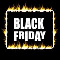 Realistic Burning Label with Black Friday Offer