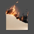 Realistic burning paper in fire flames Royalty Free Stock Photo