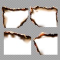 Realistic Burnt Papers Icon Set Royalty Free Stock Photo