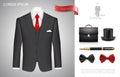 Realistic Businessman Style Composition