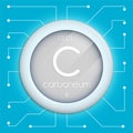 Realistic button with carboneum symbol. Chemical element is hydrogen. Vector isolated on white background Royalty Free Stock Photo