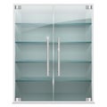 Realistic cabinet with transparent glass doors