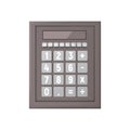 Realistic calculator on a white background.