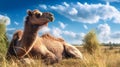 Realistic Camel Portrait: A Dreamlike Illustration Of A Gentle Expression