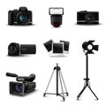 Realistic Camera Icons Royalty Free Stock Photo