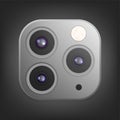 Realistic camera lenses 3D icon isolated Royalty Free Stock Photo