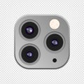 Realistic camera lenses 3D icon isolated