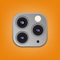 Realistic camera lenses 3D icon isolated Royalty Free Stock Photo