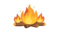 Realistic Campfire with Bright Flames and Logs, vector design Generative AI Royalty Free Stock Photo